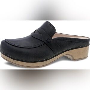 Dansko Black Leather Mules